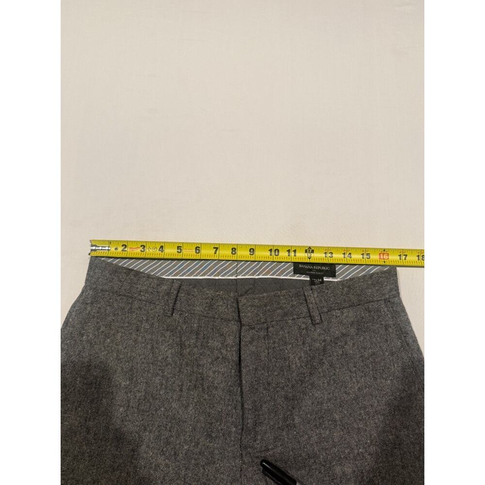Banana Republic mens tailored slim fit dress pants 33x34 gray Poly Wool - Picture 5 of 10